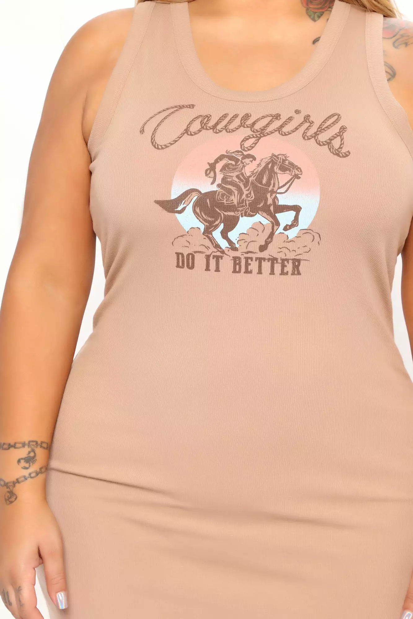 Fashion Nova Cowgirls Do It Better Sleeveless Mini Dress - Taupe 8 Fashion Nova Cowgirls Do It Better Sleeveless Mini Dress - Taupe - Image 6