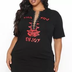 Fashion Nova Thanks Enjoy T-Shirt Dress - Black 16 Fashion Nova Thanks Enjoy T-Shirt Dress - Black -Fashion Nova Dresses Shop 05 20 21Studio3 ME RL 09 34 57 6 D2890 Black 1075 PLUS RA