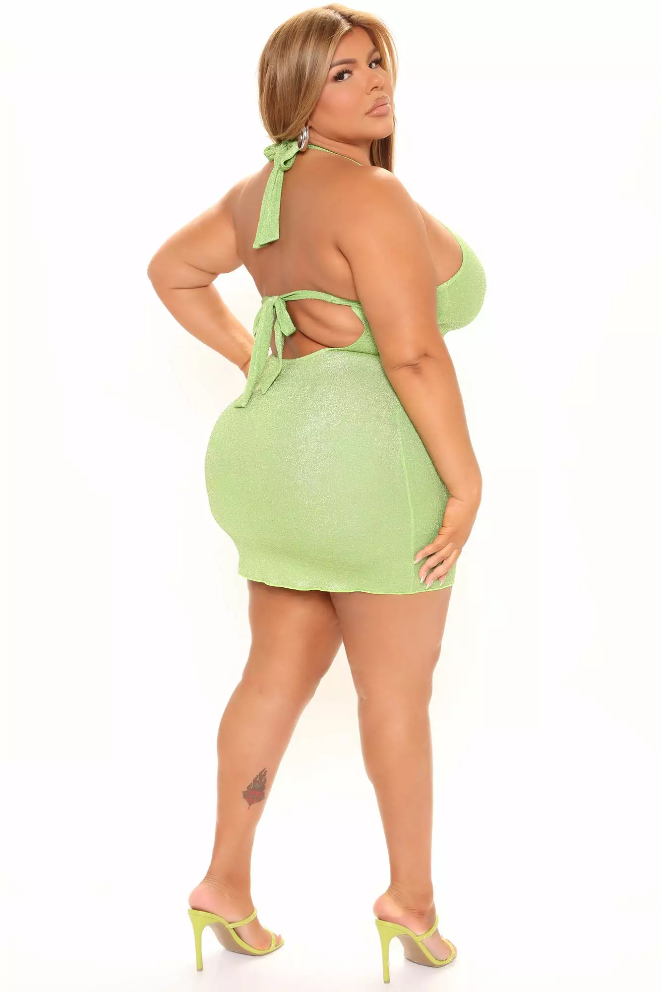 Fashion Nova Bringing The Heat Metallic Mini Dress - Green - Image 8