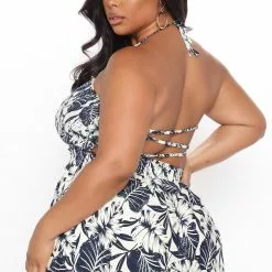 Fashion Nova Palm Tree Views Maxi Dress - Navy/combo -Fashion Nova Dresses Shop 05 21 21Studio3 DM JH 14 04 29 44 DM2005 Navy 2155 PLUS RA