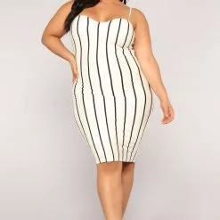 Fashion Nova Twerkin' And Workin' Stripe Dress - White -Fashion Nova Dresses Shop 05 25 18 Studio 1D7024 White 0350 1 scaled