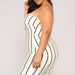Fashion Nova Twerkin' And Workin' Stripe Dress - White -Fashion Nova Dresses Shop 05 25 18 Studio 1D7024 White 0350 6 scaled