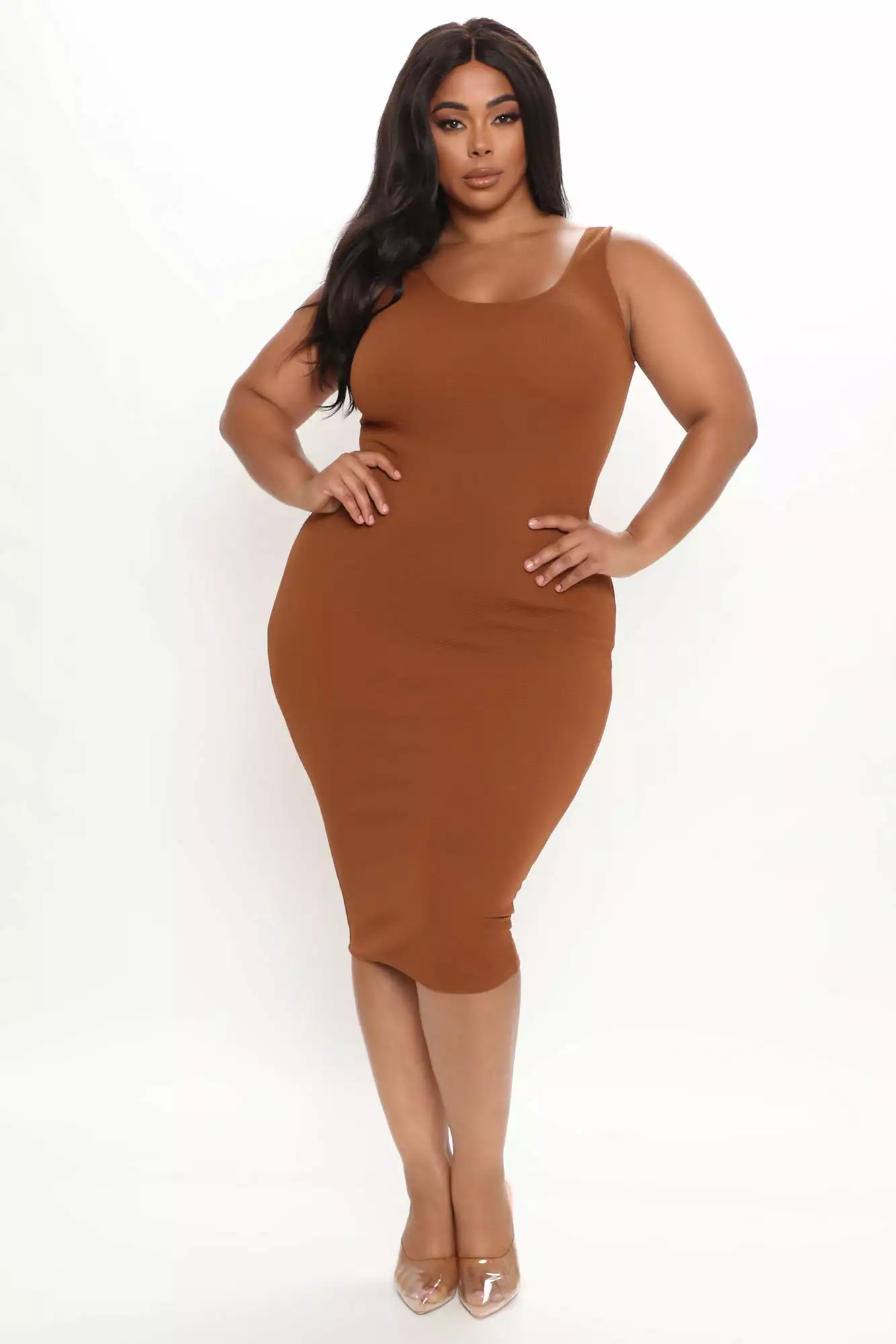 Fashion Nova Feeling Reborn Midi Dress - Brown 7 Fashion Nova Feeling Reborn Midi Dress - Brown - Image 5