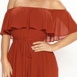 Fashion Nova Cabo Sunset Chiffon Maxi Dress - Rust -Fashion Nova Dresses Shop 05 27 22Studio3 MS 09 28 52 1 DM2642 Rust 0366 SG
