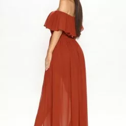 Fashion Nova Cabo Sunset Chiffon Maxi Dress - Rust -Fashion Nova Dresses Shop 05 27 22Studio3 MS 09 30 04 1 DM2642 Rust 0369 SG