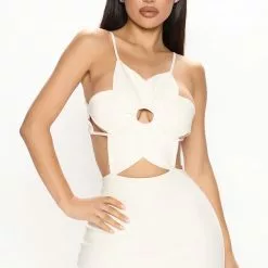 Fashion Nova Exotic Flower Mini Dress - White -Fashion Nova Dresses Shop 05 27 22Studio3 MS 10 22 23 10 MD7985 White 0461 KS