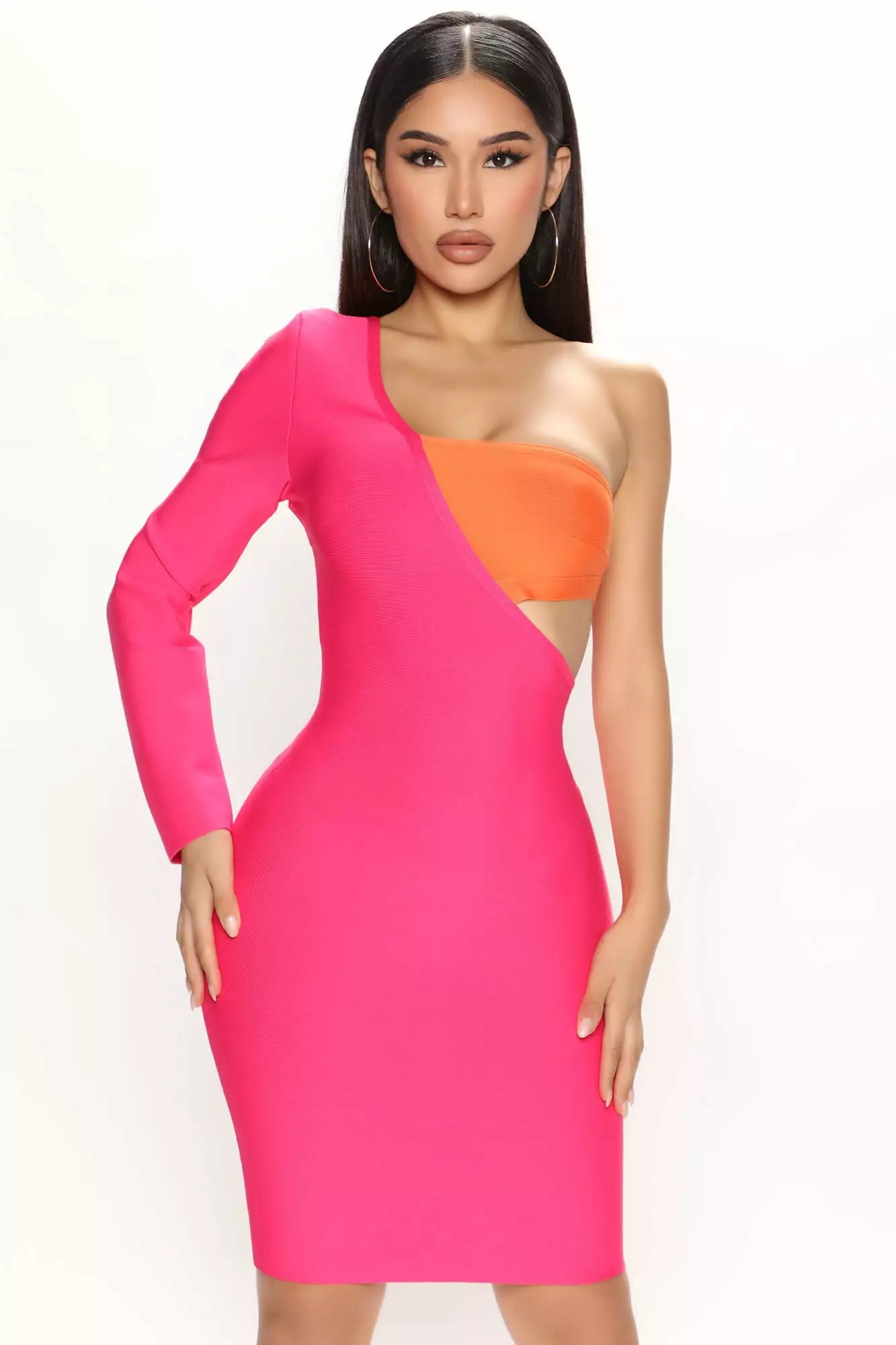 Fashion Nova Neon Lights Bandage Mini Dress - Pink/combo 5 Fashion Nova Neon Lights Bandage Mini Dress - Pink/combo - Image 3