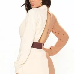 Fashion Nova Downtown Girl Blazer Dress - Brown/combo -Fashion Nova Dresses Shop 05 31 22Studio3 KJ RL 14 46 14 36 CD2556 Browncombo 1307 WG
