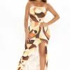 Fashion Nova Let Me Be Maxi Dress - Brown Combo