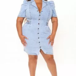 Fashion Nova Happiest Days Denim Mini Dress - Light Wash 14 Fashion Nova Happiest Days Denim Mini Dress - Light Wash -Fashion Nova Dresses Shop 06 01 21Studio4 CE 15 12 31 59 AV46 LightWash PLUS 3601 RG