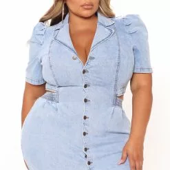 Fashion Nova Happiest Days Denim Mini Dress - Light Wash 15 Fashion Nova Happiest Days Denim Mini Dress - Light Wash -Fashion Nova Dresses Shop 06 01 21Studio4 CE 15 12 39 59 AV46 LightWash PLUS 3607 RG