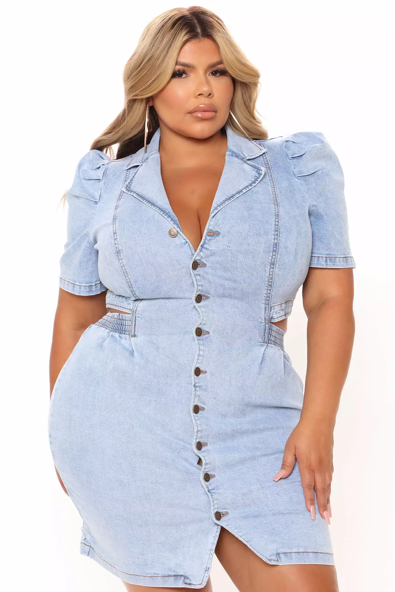 Fashion Nova Happiest Days Denim Mini Dress - Light Wash 8 Fashion Nova Happiest Days Denim Mini Dress - Light Wash - Image 6