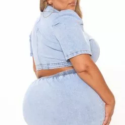 Fashion Nova Happiest Days Denim Mini Dress - Light Wash 17 Fashion Nova Happiest Days Denim Mini Dress - Light Wash -Fashion Nova Dresses Shop 06 01 21Studio4 CE 15 13 15 59 AV46 LightWash PLUS 3611 RG