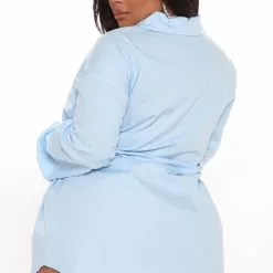 Fashion Nova Lisa Shirt Dress - Light Blue -Fashion Nova Dresses Shop 06 02 21Studio2TABRIA DM TB 14 22 35 46 HF21F105 LightBlue 0769 PLUS JK