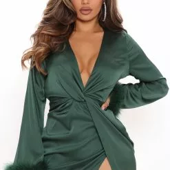 Fashion Nova Tainted Love Satin Mini Dress - Green -Fashion Nova Dresses Shop 06 02 21Studio2 ME KP 13 28 56 63 DWDR21252ST Green 0659 EH