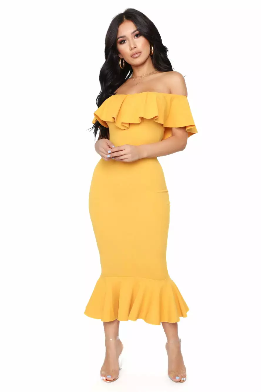 Fashion Nova Moments Like This Ruffle Dress - Mustard 3 Fashion Nova Moments Like This Ruffle Dress - Mustard