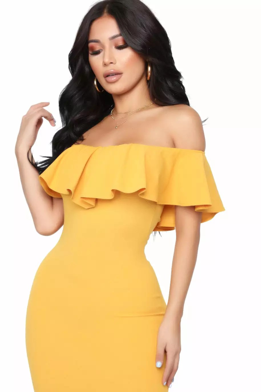 Fashion Nova Moments Like This Ruffle Dress - Mustard 4 Fashion Nova Moments Like This Ruffle Dress - Mustard - Image 2