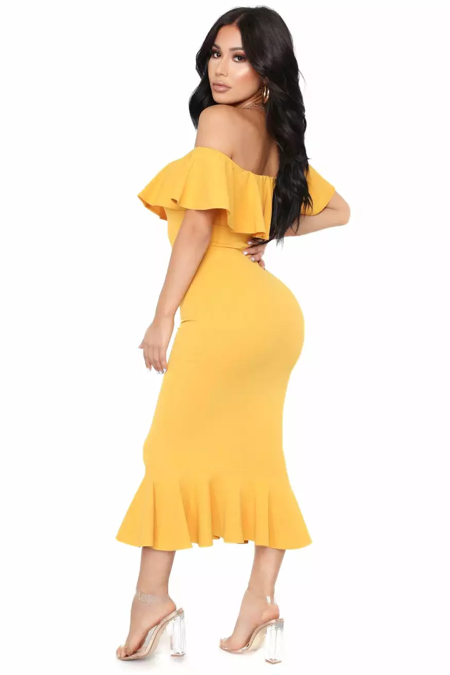 Fashion Nova Moments Like This Ruffle Dress - Mustard 6 Fashion Nova Moments Like This Ruffle Dress - Mustard - Image 4