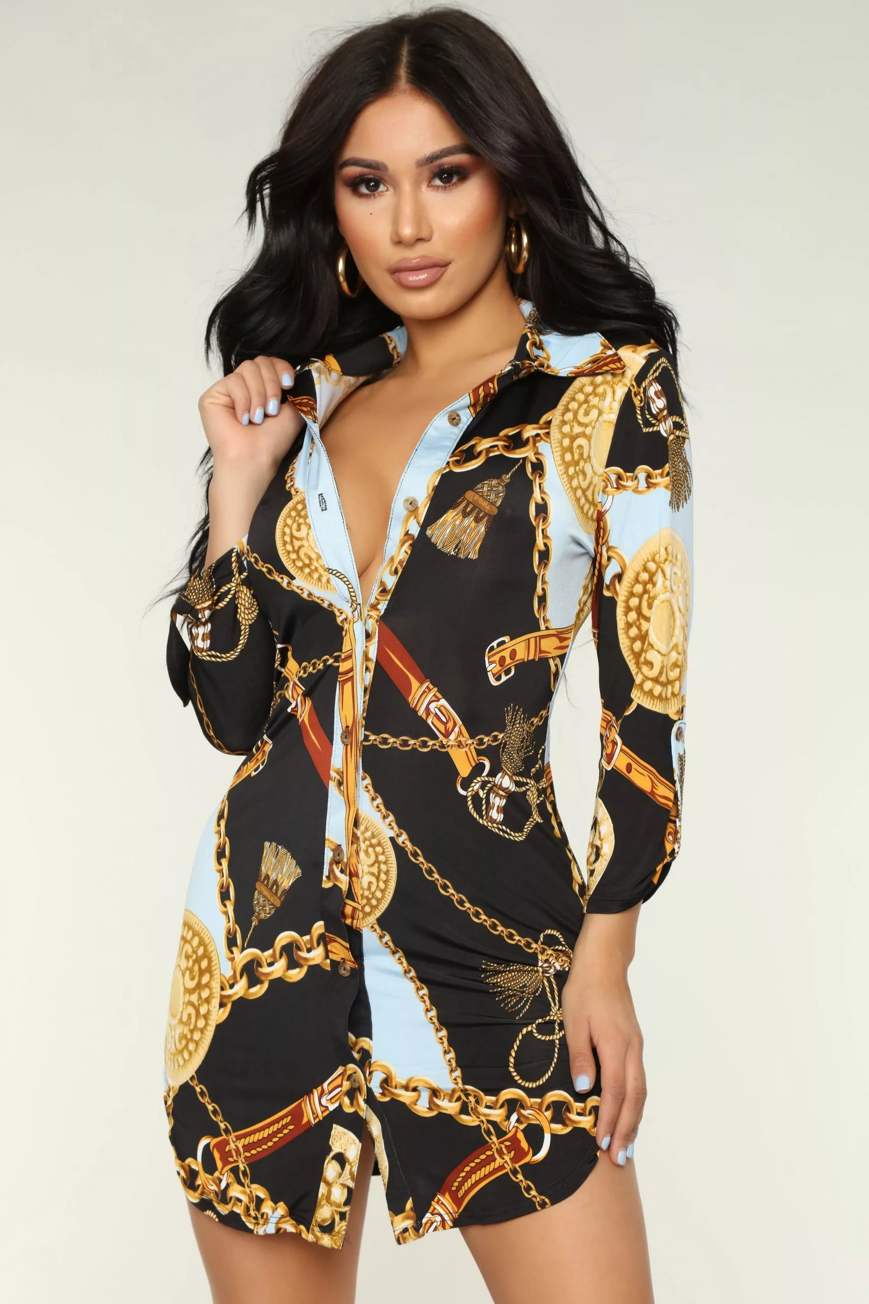 Fashion Nova Vilma Mini Dress - Black/ Light Blue 3 Fashion Nova Vilma Mini Dress - Black/ Light Blue