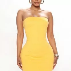 Fashion Nova Hazel Mini Tube Dress - Yellow