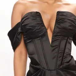 Fashion Nova Fancy This Satin Maxi Dress - Black -Fashion Nova Dresses Shop 06 07 22Studio4 CE AC 10 54 51 6 MD8006 Black 2443 JB