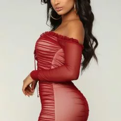 Fashion Nova Maura Mesh Dress - Burgundy 18 Fashion Nova Maura Mesh Dress - Burgundy -Fashion Nova Dresses Shop 06 08 18 Studio 2 NAA0001 Burgundy 0490 scaled