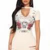 Fashion Nova Petite Vintage Distressed T-Shirt Dress - Cream -Fashion Nova Dresses Shop 06 08 22Studio4 KJ KP 15 21 18 100 D289691 Cream 17151 EH