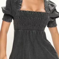 Fashion Nova The Moment Denim Babydoll Mini Dress - Black -Fashion Nova Dresses Shop 06 09 22Studio2 SN KP 10 36 41 8 IMC7732DN Black 0084 PB