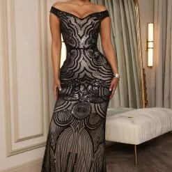 Fashion Nova Until The Weekend Sequin Maxi Dress - Black