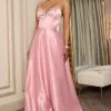 Fashion Nova Dreams Come True Satin Maxi Dress - Pink