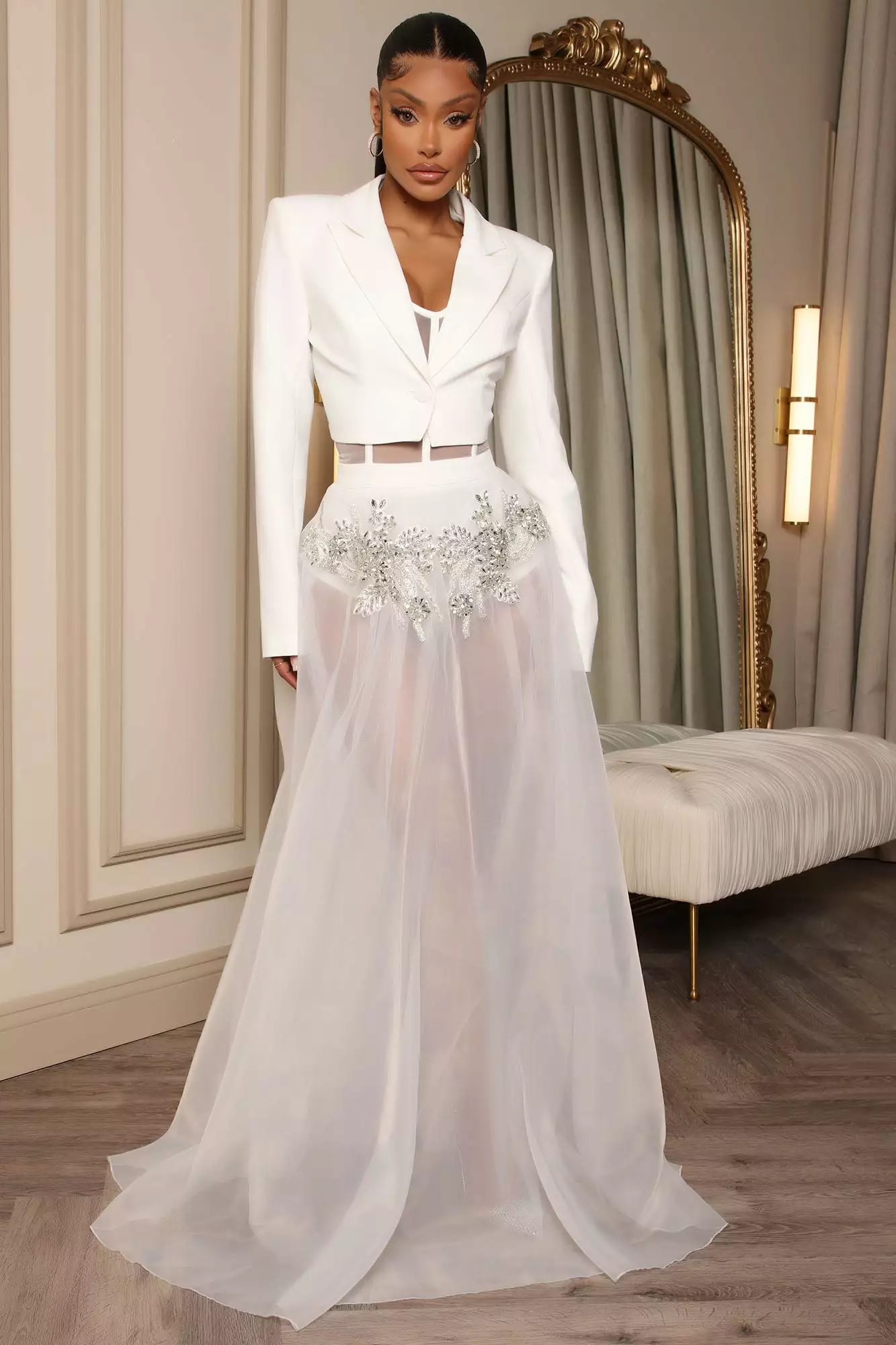 Fashion Nova Estelle Tulle Dress Set - White 3 Fashion Nova Estelle Tulle Dress Set - White