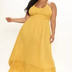 Fashion Nova Jenn Maxi Dress - Mustard -Fashion Nova Dresses Shop 06 10 21Studio1 ME SA 11 05 45 44 SD31721120 Mustard 6698 PLUS RA