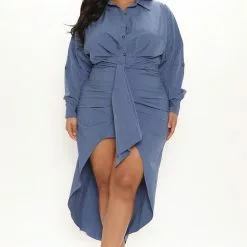 Fashion Nova Clara Maxi Shirt Dress - Navy -Fashion Nova Dresses Shop 06 10 21Studio1 ME SA 11 56 33 54 5193D Navy 6782 PLUS WG