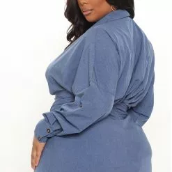 Fashion Nova Clara Maxi Shirt Dress - Navy -Fashion Nova Dresses Shop 06 10 21Studio1 ME SA 11 56 49 54 5193D Navy 6788 PLUS WG