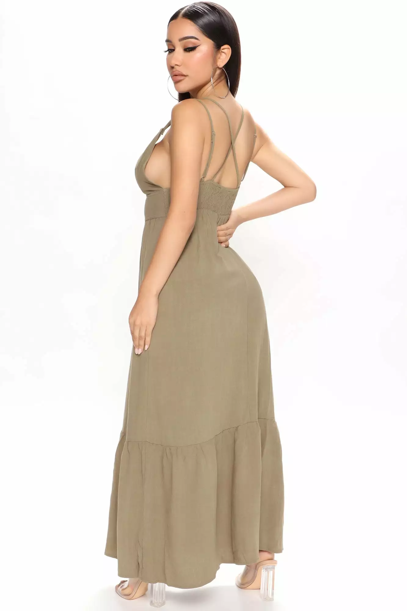 Fashion Nova Tulum Coastline Maxi Dress - Olive 5 Fashion Nova Tulum Coastline Maxi Dress - Olive - Image 3