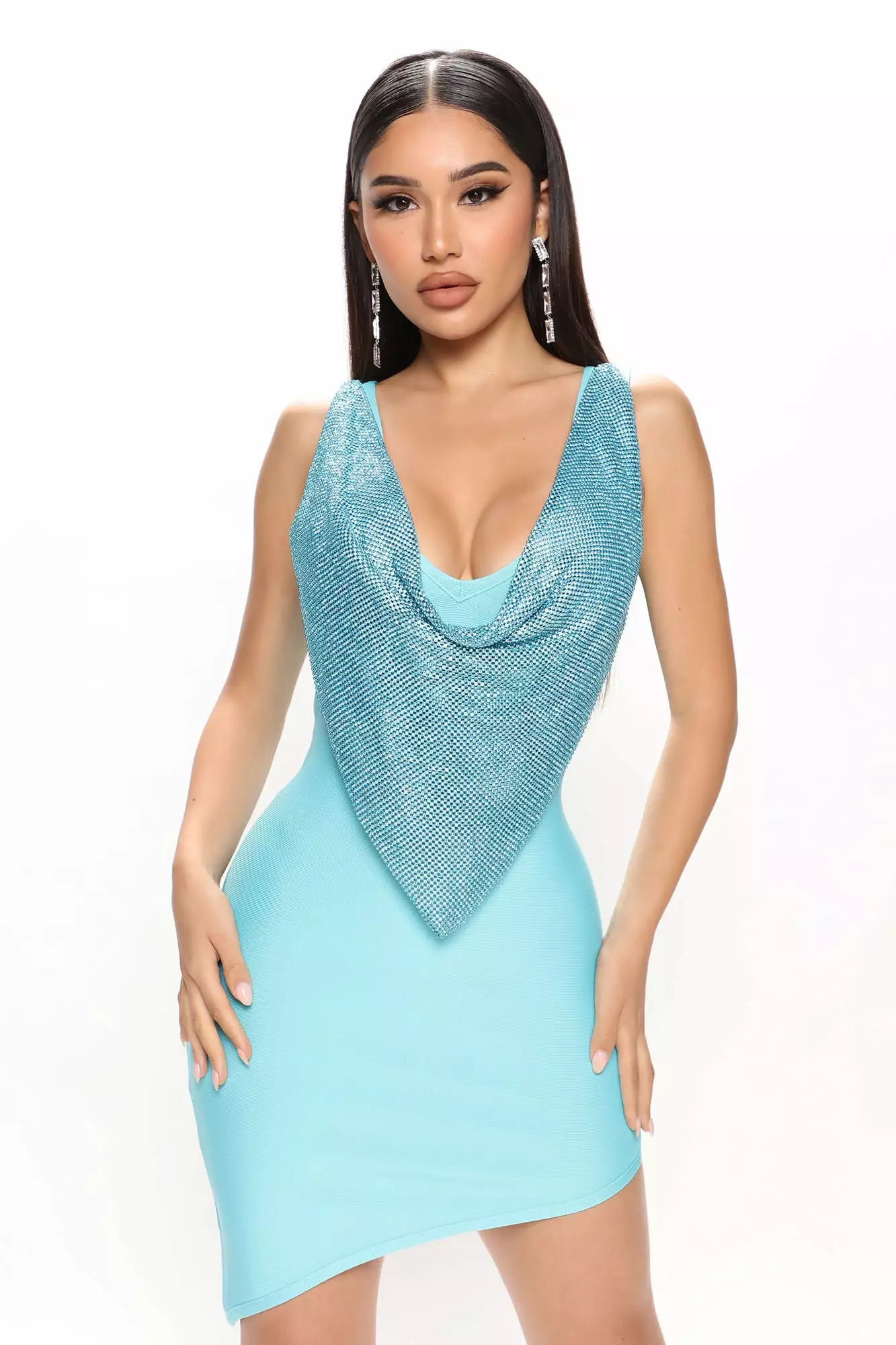 Fashion Nova New Visions Bandage Mini Dress - Aqua 3 Fashion Nova New Visions Bandage Mini Dress - Aqua