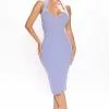 Fashion Nova Isabelle Halter Midi Dress - Blue