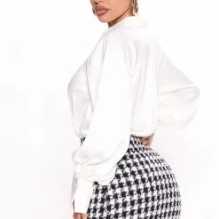 Fashion Nova Office Babe Mini Dress - White/Black -Fashion Nova Dresses Shop 06 14 22Studio2 ME RL 15 19 31 65 3244SSK WhiteBlack 1711 EH