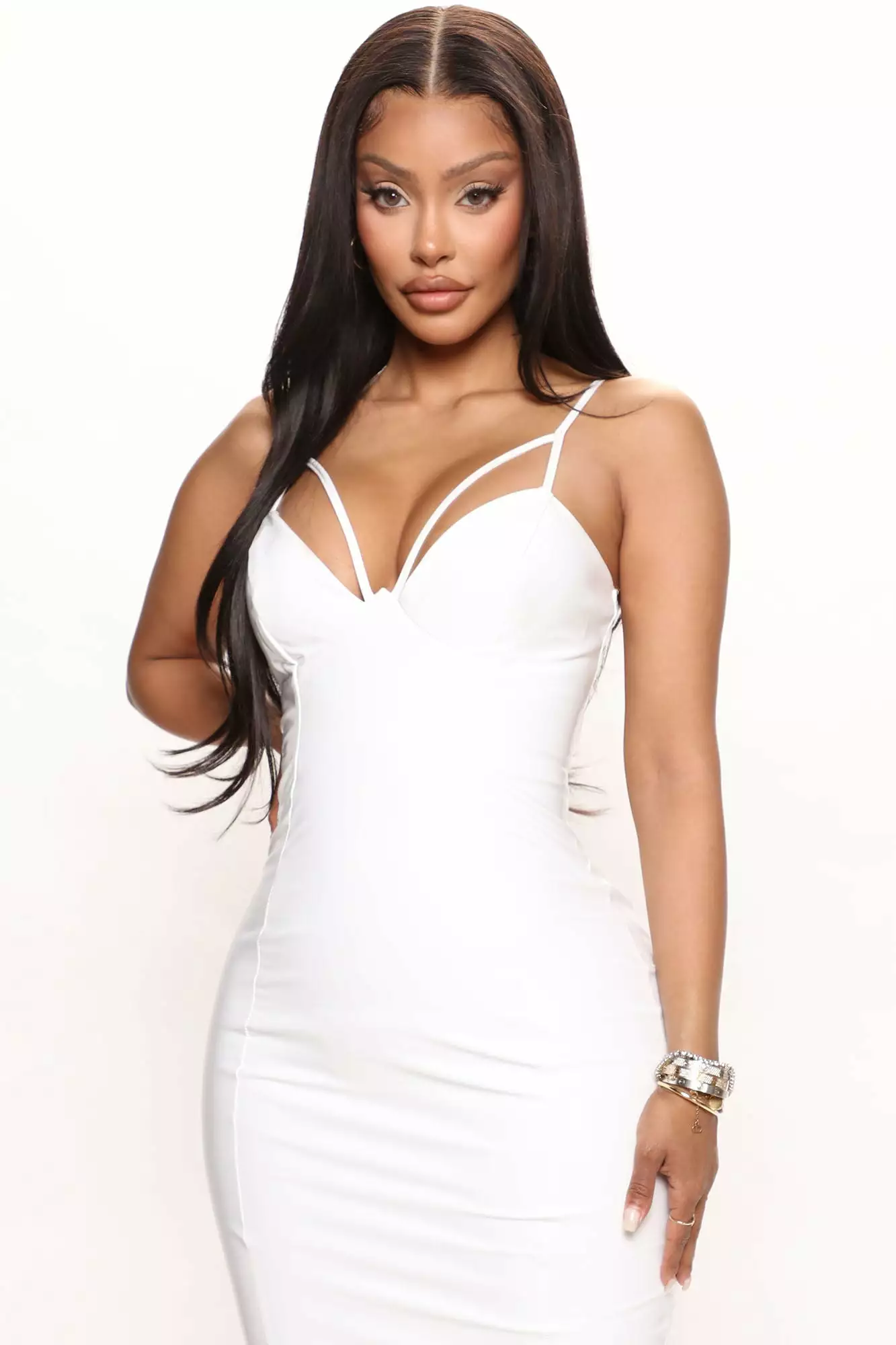 Fashion Nova She's A Baddie Latex Midi Dress - White 4 Fashion Nova She's A Baddie Latex Midi Dress - White - Image 2