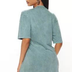 Fashion Nova The Round Up Washed T-Shirt Dress - Teal -Fashion Nova Dresses Shop 06 14 22Studio4 RT AJ 11 45 54 13 SB7844 Teal 1216 SG