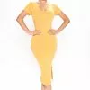 Fashion Nova Harper Midi Dress - Yellow