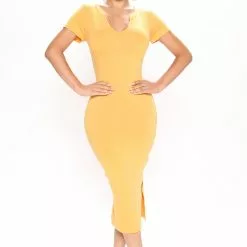 Fashion Nova Harper Midi Dress - Yellow