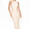 Fashion Nova Bailey Ruched Faux Leather Midi Dress - Beige -Fashion Nova Dresses Shop 06 15 22Stuidio2 SN KP 10 07 13 9 AD10404B Beige 0011 JB