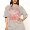 Fashion Nova Nashville Washed T-shirt Dress - Taupe