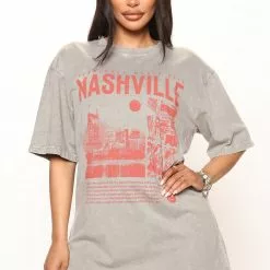 Fashion Nova Nashville Washed T-shirt Dress - Taupe