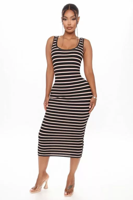 Fashion Nova She Loves Stripes Midi Dress - Black/combo -Fashion Nova Dresses Shop 06 17 20Studio1 CE CP 11 56 04 6 JD39355AS Blackcombo 3649 RA