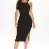 Fashion Nova Jamie Ribbed Midi Dress - Black -Fashion Nova Dresses Shop 06 17 22Studio2 MS K 09 15 27 2 DB2508 Black 1005 PB