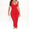 Fashion Nova Ellie Ruched Midi Dress - Red -Fashion Nova Dresses Shop 06 17 22Studio2 MS K 09 57 36 12 DB2755 Red 1108 PB