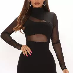 Fashion Nova Fallen Angel Mesh Midi Dress - Black -Fashion Nova Dresses Shop 06 18 21Studio2 CE KP 11 03 48 28 MD6582 Black 0197 JK