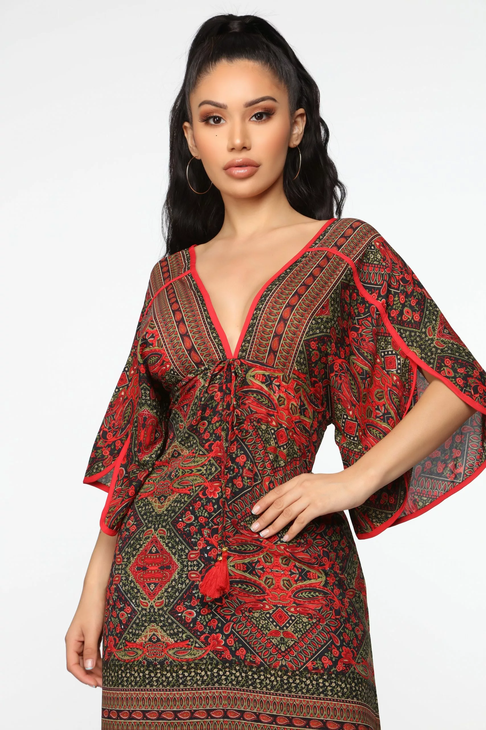 Fashion Nova Thinking Of You Maxi Dress - Olive/Combo 4 Fashion Nova Thinking Of You Maxi Dress - Olive/Combo - Image 2